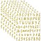 576 Pieces 8 Sheets Letters Stickers Self Adhesive Vinyl Letter Alphabet Number Stickers Mailbox Numbers Sticker, Decals for Classroom Decor, Sign, Door(Glitter Gold,1 Inch)